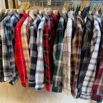 s square brushing twill checks double pocket shirt