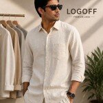 logoff linen plain shirt