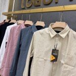 logoff linen plain shirt