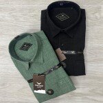 black letter imported linen shirt