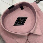 black letter imported linen shirt