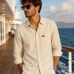 logoff cotton oxford stripes shirt