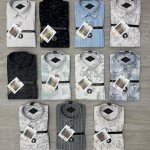 black letter cotton linen printed shirt