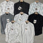 black letter cotton linen printed shirt