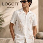 logoff imported embroidery shirt