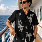 logoff imported embroidery shirt