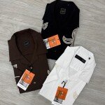 logoff imported embroidery shirt