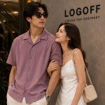 logoff imported popcorn fabric shirt