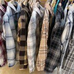 wood machine brush cotton check shirt