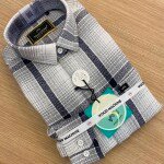 wood machine brush cotton check shirt