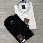 black letter imported linen lock shirt