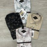 black letter cotton linen printed shirt