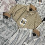 black letter cotton linen printed shirt