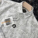 black letter cotton linen printed shirt