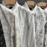 black letter cotton linen printed shirt