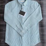 word wale imported linen small stripes shirt