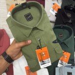 logoff cotton twill double pocket shirt