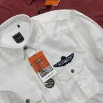 logoff cotton twill double pocket shirt
