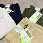 wood machine linen stripes trouser