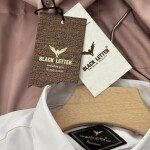 Black letter imported satin shirts