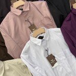 Black letter imported satin shirts