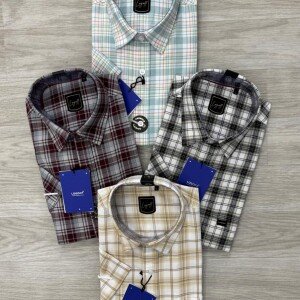 logoff half sleeve cotton oxford checks shirt