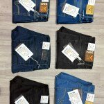 black letter tone jeans pant
