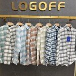 logoff cotton oxford checks shirt