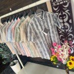 wordwale half sleeve cotton linen shirt