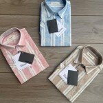 wordwale half sleeve cotton linen shirt