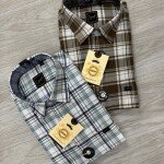 logoff cotton oxford checks shirt