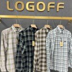 logoff cotton oxford checks shirt