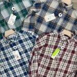 Black Letter Cotton Linen  Checked Shirt