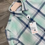 Black Letter Cotton Linen  Checked Shirt