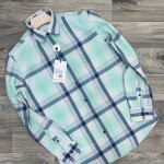 Black Letter Cotton Linen  Checked Shirt