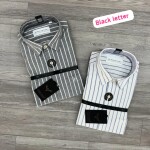 Black Letter Striped Shirt