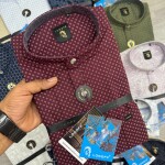 Logoff Chinese Coller Printed Shirt