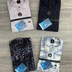 Logoff Chinese Coller Printed Shirt