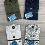 Logoff Chinese Coller Printed Shirt