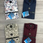 Logoff Chinese Coller Printed Shirt