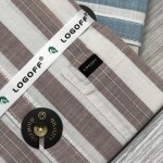 logoff cotton linen stripes shirt