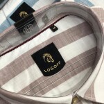 logoff cotton linen stripes shirt