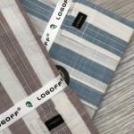 logoff cotton linen stripes shirt