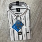 logoff cotton linen stripes shirt