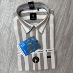 logoff cotton linen stripes shirt