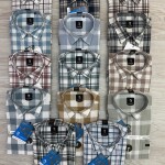 logoff cotton linen checks shirt