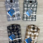 logoff cotton linen checks shirt