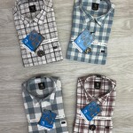 logoff cotton linen checks shirt