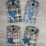 logoff cotton linen checks shirt