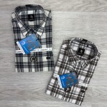 logoff cotton linen checks shirt